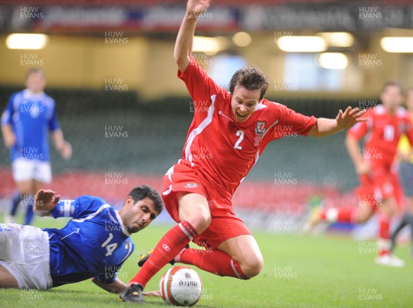 06.09.08 - World Cup 2010 Qualifying Wales v Azerbaijan Wales' Chris Gunther is brought down by a challenge from Azerbaijan's Rashad Sadikhov to claim a penalty 