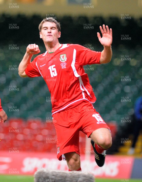 06.09.08 - World Cup 2010 Qualifying Wales v Azerbaijan Wales' Sam Vokes celebrates after scoring goal 