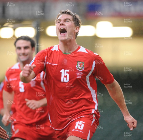 06.09.08 - World Cup 2010 Qualifying Wales v Azerbaijan Wales' Sam Vokes celebrates after scoring goal 