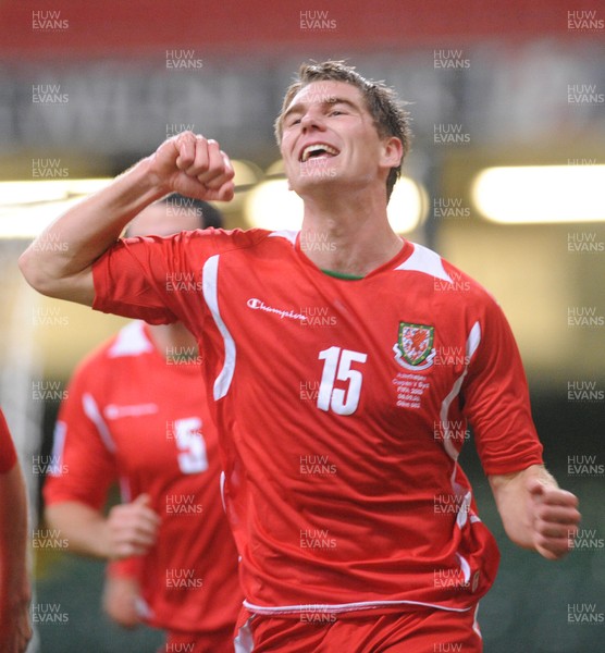 06.09.08 - World Cup 2010 Qualifying Wales v Azerbaijan Wales' Sam Vokes celebrates after scoring goal 