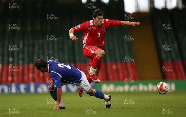 06.09.08... Wales v Azerbaijan, World Cup 2010 Qualifying Match, Cardiff  -  Wales' Gareth Bale steps over Azerbaijan's Rail Melikov's challenge 