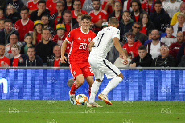 060919 - Wales v Azebaijan - UEFA Euro 2020 Qualifier -  Daniel James of Wales takes on Pavlo Pashayev of Azerbaijan 
