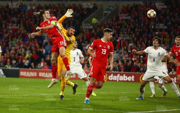 060919 - Wales v Azerbaijan, UEFA Euro 2020 Qualifier - Gareth Bale of Wales heads to score the second goal