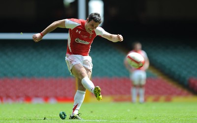 04.06.11 - Wales v Barbarians - DHL Challenge - Stephen Jones of Wales kicks at goal. 