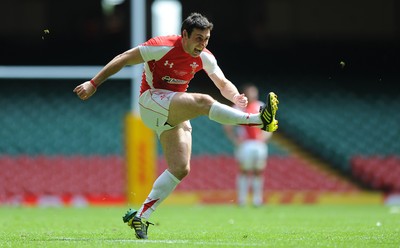 04.06.11 - Wales v Barbarians - DHL Challenge - Stephen Jones of Wales kicks at goal. 