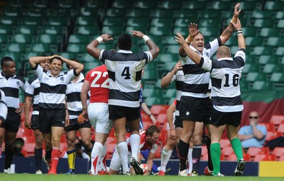 04.06.11 - Wales v Barbarians - DHL Challenge - Barbarians players celebrate at the end of the game. 