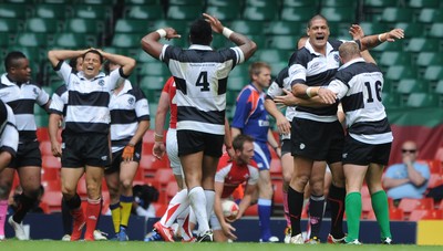 04.06.11 - Wales v Barbarians - DHL Challenge - Barbarians players celebrate at the end of the game. 