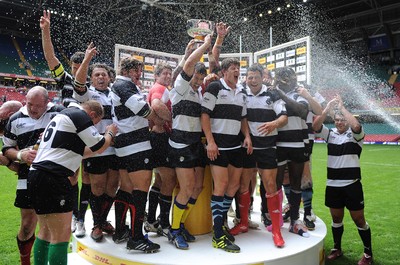 04.06.11 - Wales v Barbarians - DHL Challenge - Barbarians players celebrate with the winners trophy at the end of the game. 