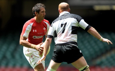 04.06.11 - Wales v Barbarians - DHL Challenge - Gavin Henson of Wales takes on Martyn Williams of Barbarians. 