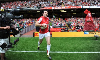 04.06.11 - Wales v Barbarians - DHL Challenge - Stephen Jones runs out for his 100th cap for Wales. 
