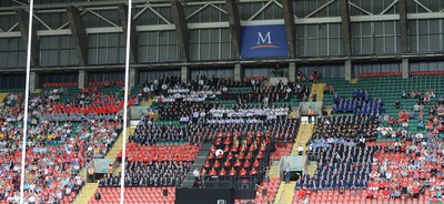 04.06.11 - Wales v Barbarians - DHL Challenge - Regimental Ban of the Royal Welsh and 1000 voice choir perform. 