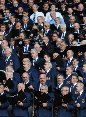 04.06.11 - Wales v Barbarians - DHL Challenge - Regimental Ban of the Royal Welsh and 1000 voice choir perform. 