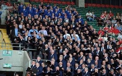 04.06.11 - Wales v Barbarians - DHL Challenge - Regimental Ban of the Royal Welsh and 1000 voice choir perform. 