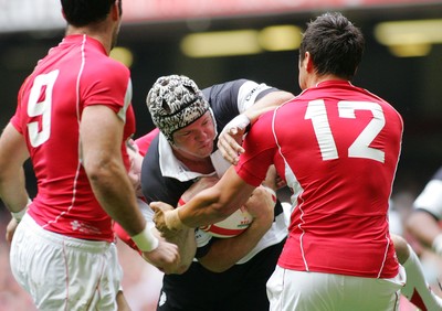 04.06.11 Wales v The Barbarians - DHL Challenge WRU 130th Anniversary Match - Barbarians' Joe Van Niekerk takes  on Wales' Gavin Henson. 