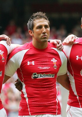 04.06.11 Wales v The Barbarians - DHL Challenge WRU 130th Anniversary Match - Wales' Gavin Henson prepares himself during the National Anthem. 