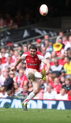04.06.11 Wales v Barbarians... Stephen Jones kicks a penalty. 