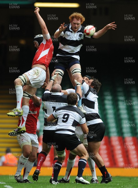 04.06.11 - Wales v Barbarians - DHL Challenge - Paul Tito of Barbarians beats Ryan Jones of Wales to line-out ball. 