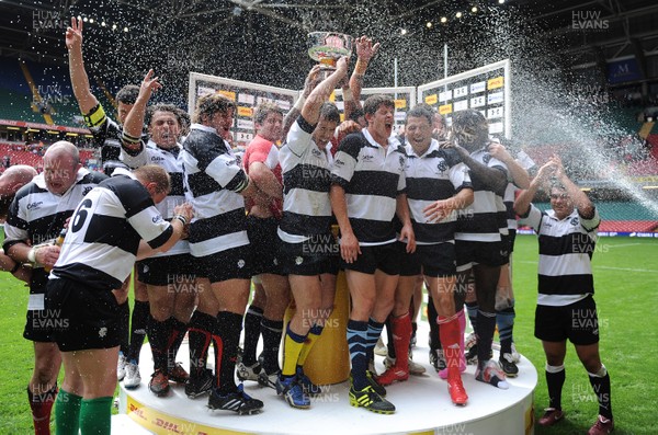 04.06.11 - Wales v Barbarians - DHL Challenge - Barbarians players celebrate with the winners trophy at the end of the game. 