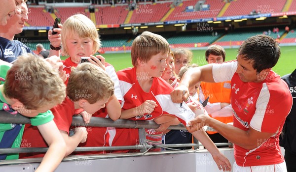 04.06.11 - Wales v Barbarians - DHL Challenge - Gavin Henson of Wales signs autographs after the match. 