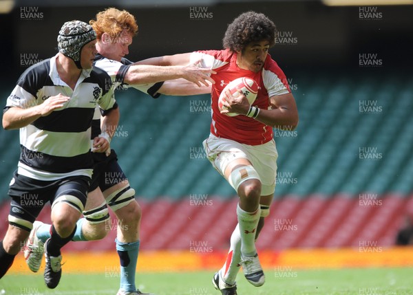 04.06.11 - Wales v Barbarians - DHL Challenge - Toby Faletau of Wales takes on Paul Tito of Barbarians. 