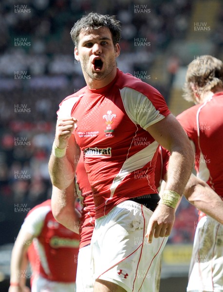 04.06.11 - Wales v Barbarians - DHL Challenge - Mike Phillips of Wales celebrates try. 