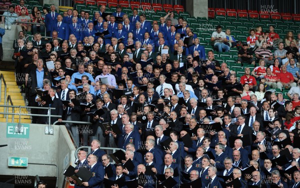 04.06.11 - Wales v Barbarians - DHL Challenge - Regimental Ban of the Royal Welsh and 1000 voice choir perform. 