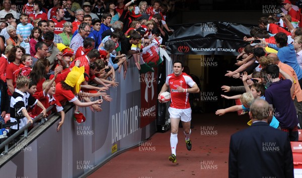 04.06.11 - Wales v Barbarians - DHL Challenge - Stephen Jones runs out for his 100th cap for Wales. 
