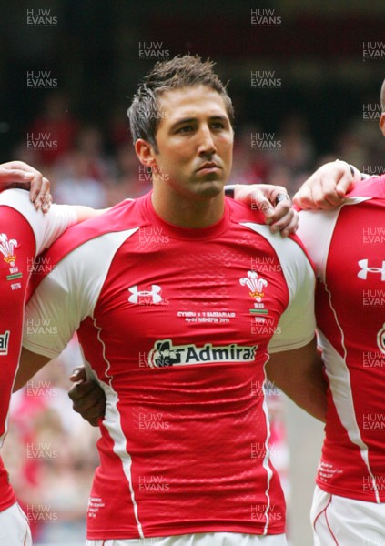 04.06.11 Wales v The Barbarians - DHL Challenge WRU 130th Anniversary Match - Wales' Gavin Henson prepares himself during the National Anthem. 