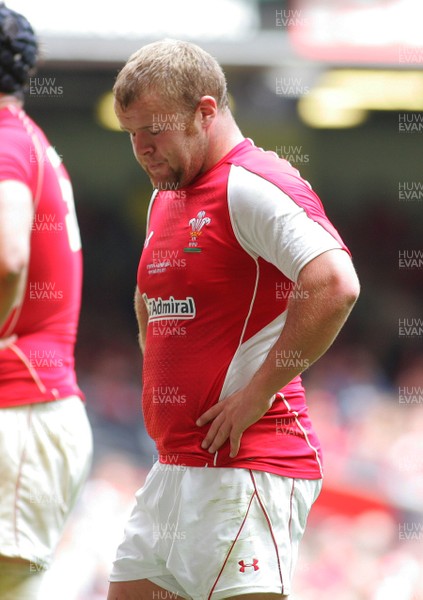 04.06.11 Wales v The Barbarians - DHL Challenge WRU 130th Anniversary Match - Wales' Scott Andrews looks dejected at the final whistle. 