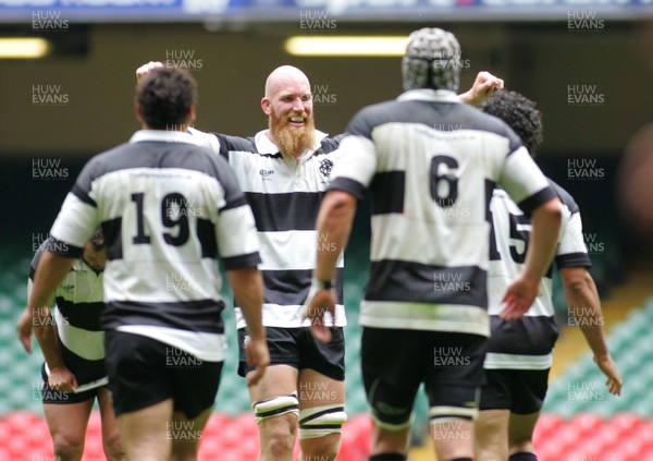 04.06.11 Wales v The Barbarians - DHL Challenge WRU 130th Anniversary Match - Barbarians' Erik Lund celebrates at the final whistle. 