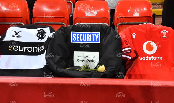 041123 - Wales v Barbarians - International Rugby - Seats in tribute to WRU staff member Karen Oatley who passed away this week