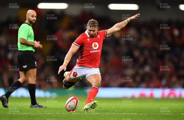 041123 - Wales v Barbarians - International Rugby - Leigh Halfpenny of Wales kicks at goal