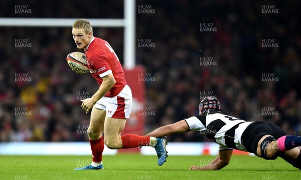 301119 - Wales v Barbarians - International Rugby - Johnny McNicholl of Wales is tackled by Josh Strauss of Barbarians