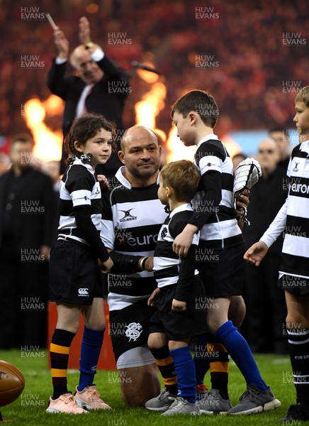 301119 - Wales v Barbarians - International Rugby - Rory Best of Barbarians with his children Ben, Penny and Richie