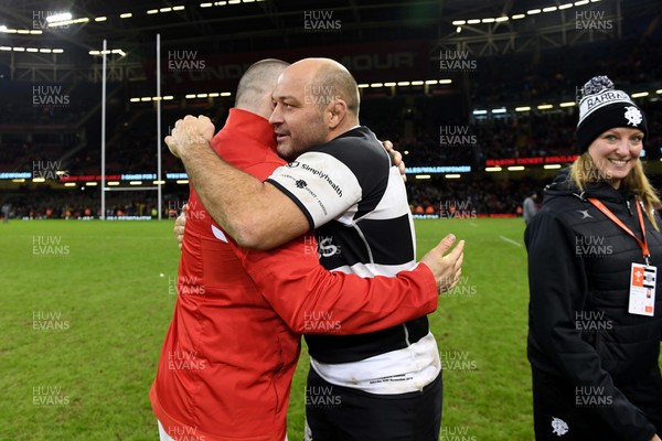 301119 - Wales v Barbarians - International Rugby - Ken Owens of Wales and Rory Best of Barbarians at the end of the game