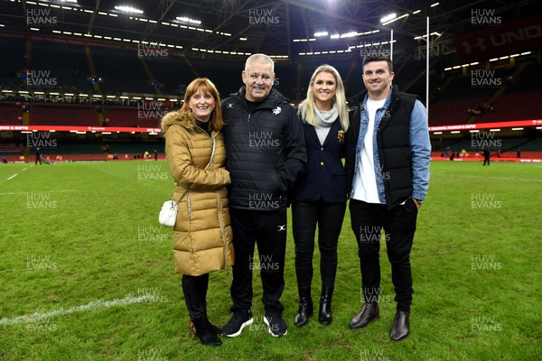 301119 - Wales v Barbarians - International Rugby - Warren Gatland and family Trudi, Gabby and Bryn at the end of the game