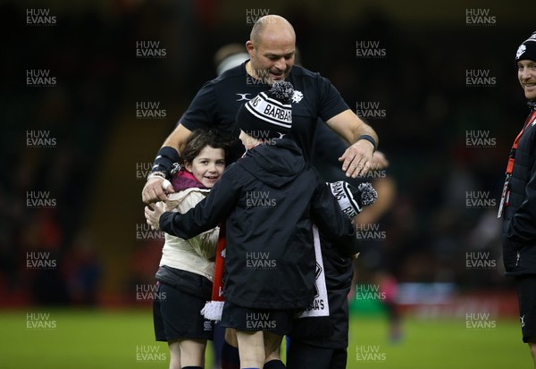 301119 - Wales v Barbarians -  Rory Best of Barbarians with his children before the game