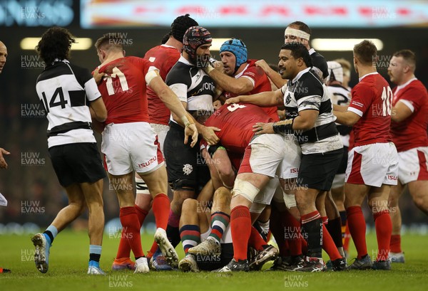 301119 - Wales v Barbarians -  Tempers rise between the teams