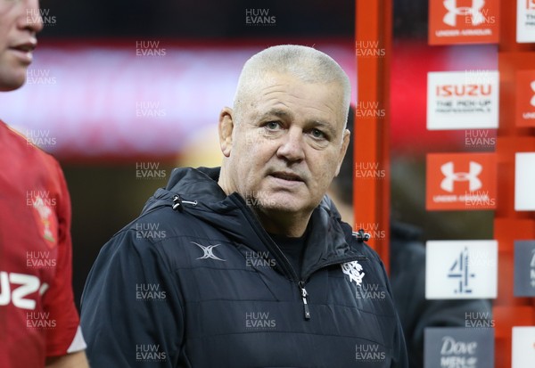301119 - Wales v Barbarians, Principality Stadium - Barbarians head coach Warren Gatland is interviewed at the end of the match