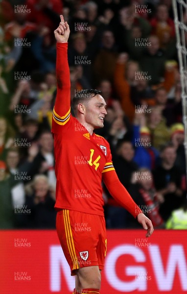 131121 - Wales v Belarus, 2022 World Cup Qualifying Match -  Connor Roberts of Wales celebrates scoring goal