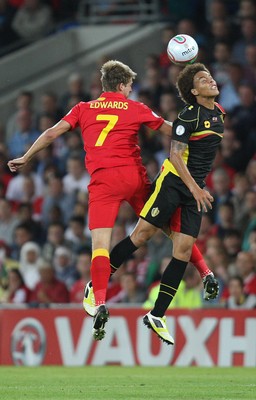 070912 - Wales v Belgium, FIFA 2014 World Cup Qualifying match - Belgium's Axel Witsel is challenged by Wales' David Edwards  