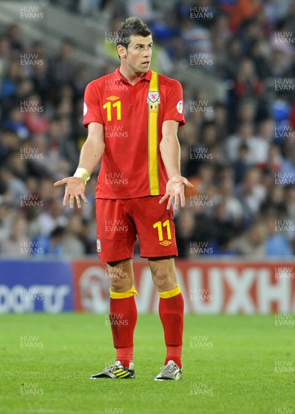 070912 - Wales v Belgium - FIFA 2014 World Cup Qualifying Match -   Reaction from Wales' Gareth Bale  