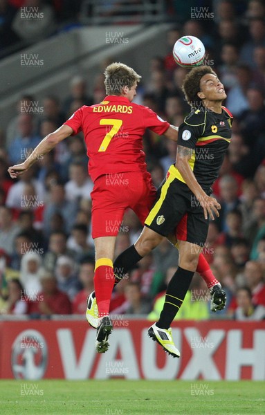 070912 - Wales v Belgium, FIFA 2014 World Cup Qualifying match - Belgium's Axel Witsel is challenged by Wales' David Edwards  