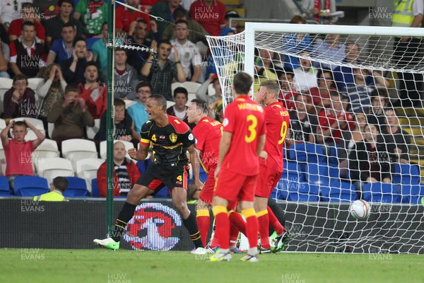070912 - Wales v Belgium, FIFA 2014 World Cup Qualifying match - Belgium's Vincent Kompany celebrates after scoring goal