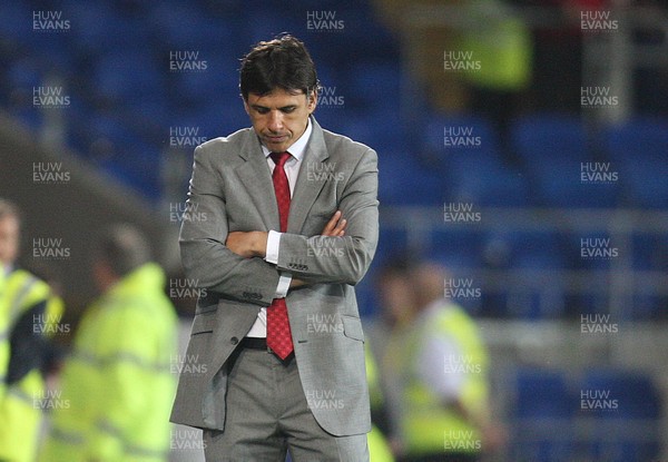 070912 - Wales v Belgium, FIFA 2014 World Cup Qualifying match - Wales' manager Chris Coleman at the end of the match