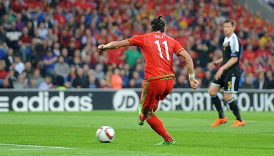 120615 - Wales v Belgium - UEFA European Championship 2016 Qualifier -Gareth Bale of Wales scores goal