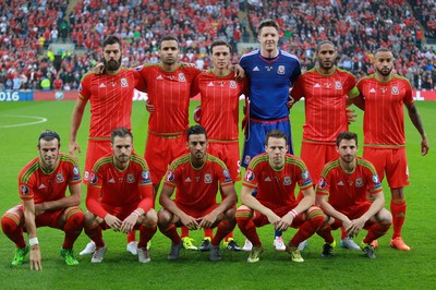 120615 - Wales v Belgium - UEFA European Qualifier - The Wales team before the match