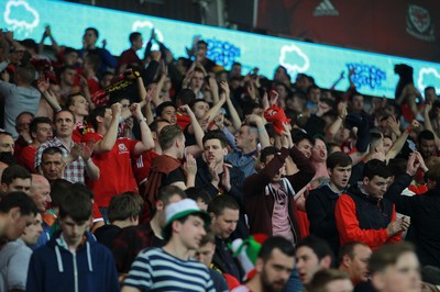 120615 - Wales v Belgium - UEFA European Qualifier - Wales fans celebrate the win