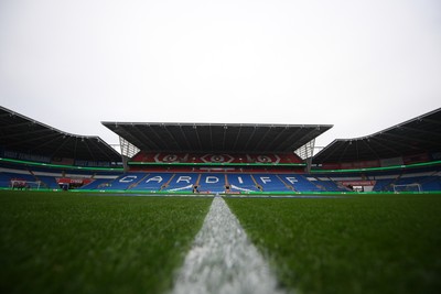 131025 - Wales v Belgium - 2026 FIFA World Cup Qualifying - A general view of the Cardiff City Stadium ahead of this evenings game