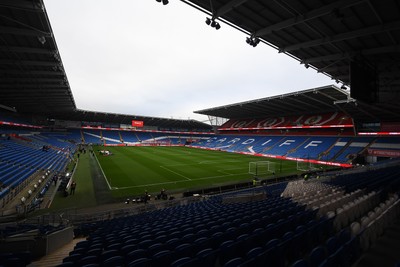 131025 - Wales v Belgium - 2026 FIFA World Cup Qualifying - A general view of the Cardiff City Stadium ahead of this evenings game